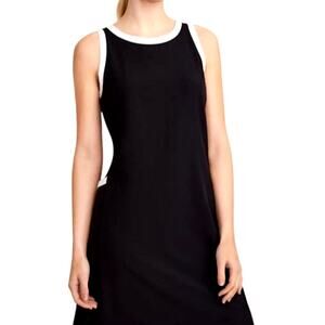 Lou & Grey Women's XSmall Black White Tipped Wanderweave Mini Pocket Dress